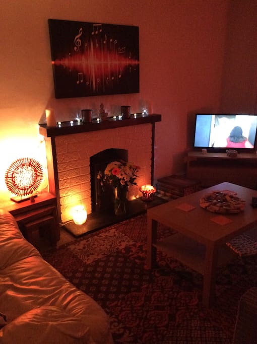 Very cosy warm sitting room with TV