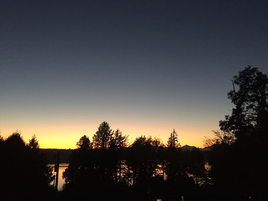 The sunsets over the Puget Sound are breathtaking! Especially from the hot tub. :)