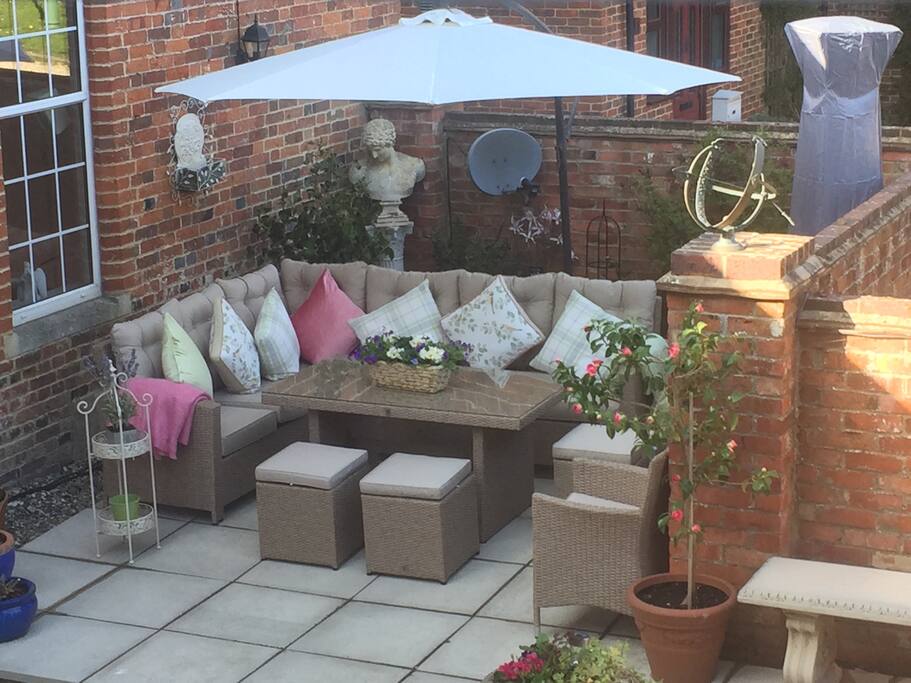 Outside private courtyard seating area