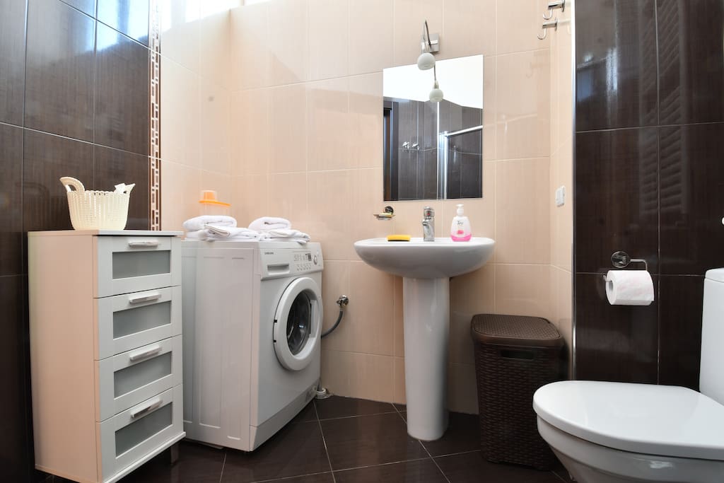 Apt.2 - mini. Bathroom: shower and toilet with all accessories and washing machine