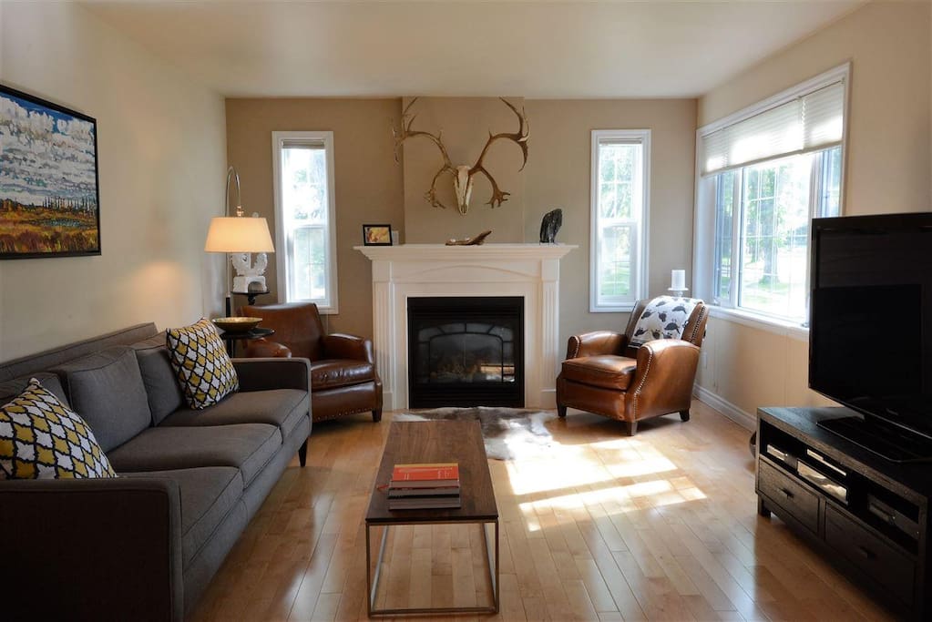 A comfortable living space overlooking gorgeous Highlands historic neighbourhood. A cozy and bright spacious living space to wind down at the end of the day.