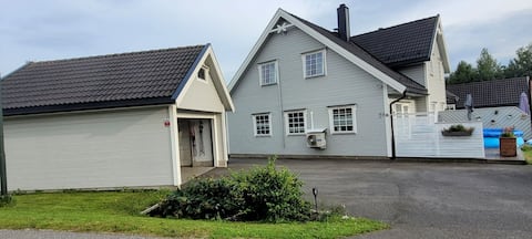 Half of a 2-bedroom house.