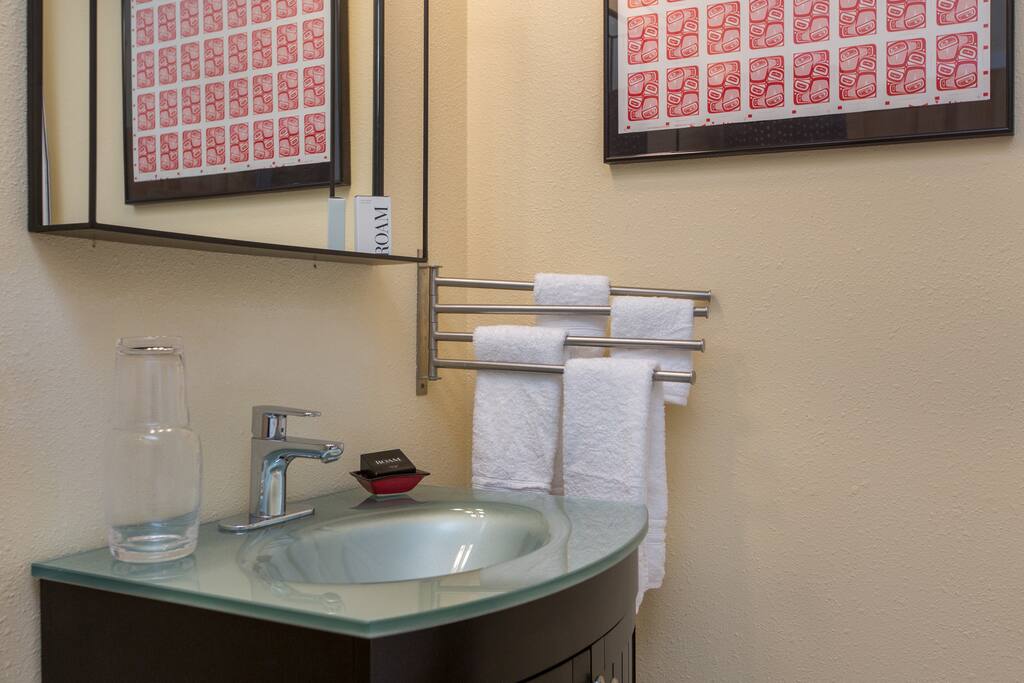 Vanity located in room