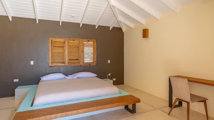 Bedroom RIGHT side: king, bathroom with sink, toilet, shower, closets, AC.