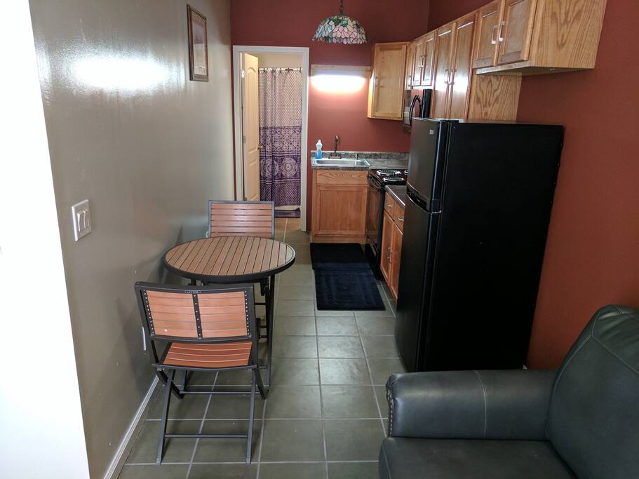 Kitchen and living space connected