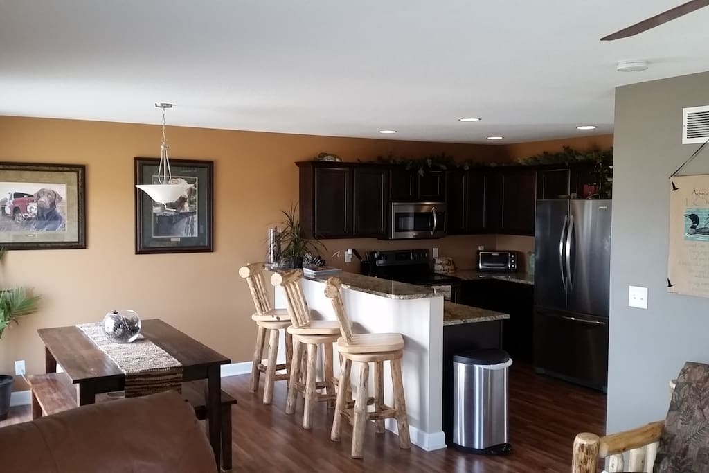 Clean, Well lit Kitchen with ALL Utensils!