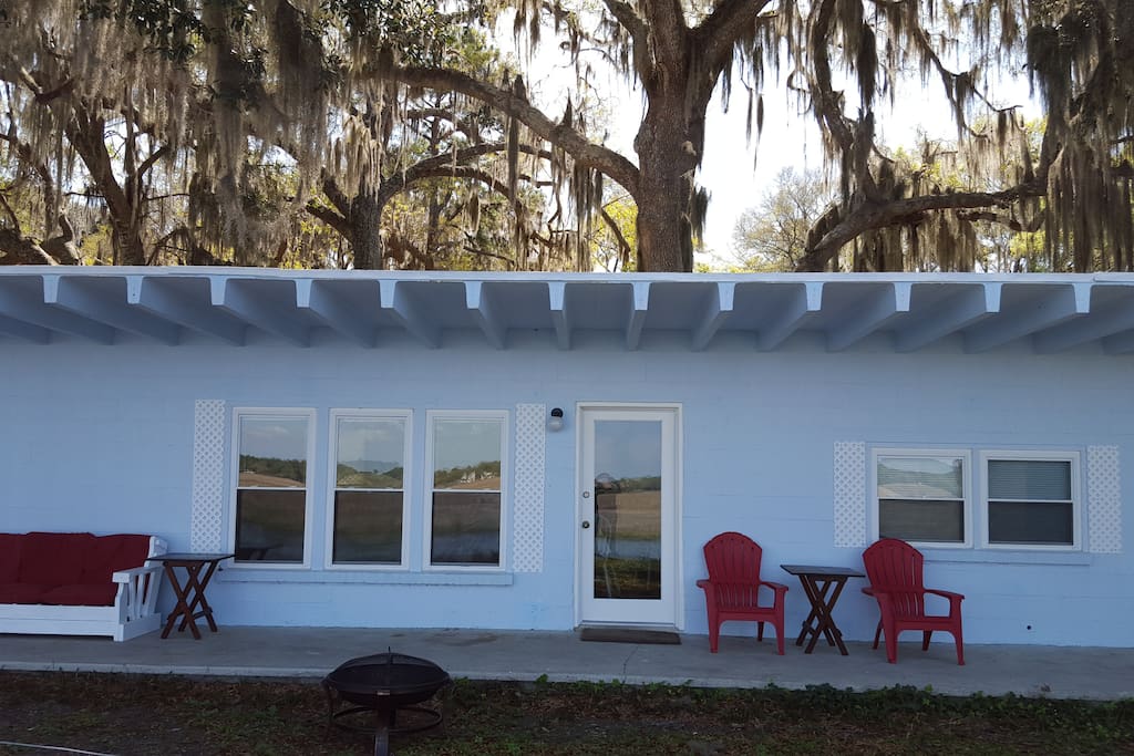 Part of the front of the cottage