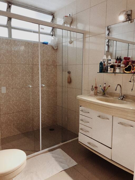 The shared bathroom. Great shower
