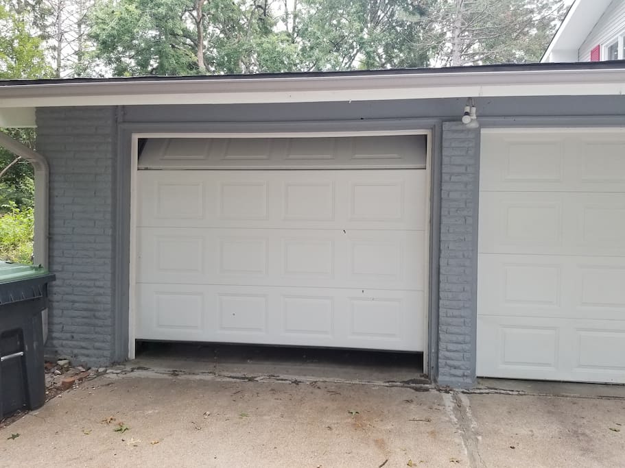 Two stall garage. Park on the left.