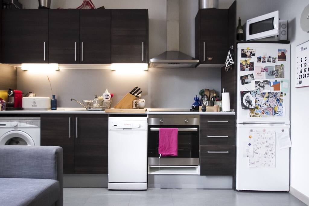 A kitchen with anything needed to cook