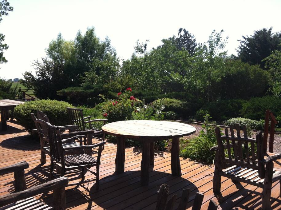 View of the English Garden from the back patio