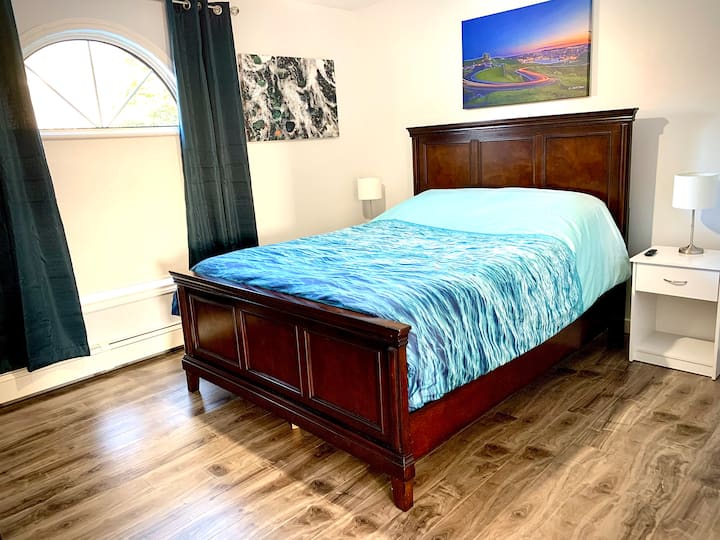 Our master bedroom is equipped with a Queen size bed and Casper brand mattress for the ultimate comfortable sleep.