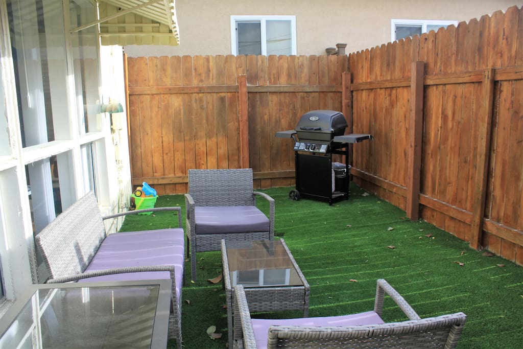Private back patio