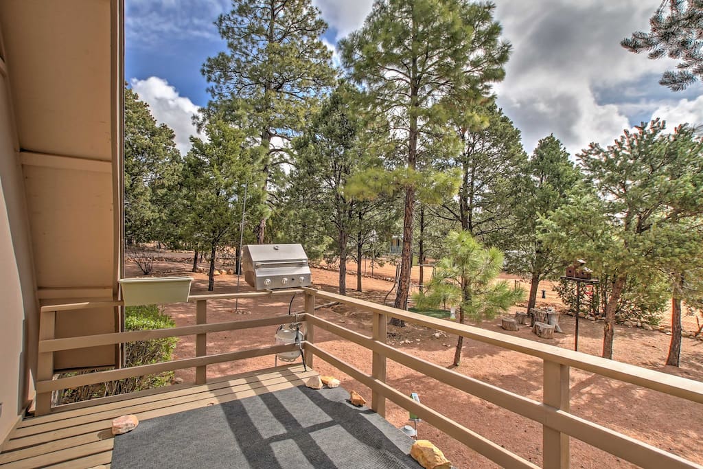 Enjoy the sounds of nature from the private front porch.