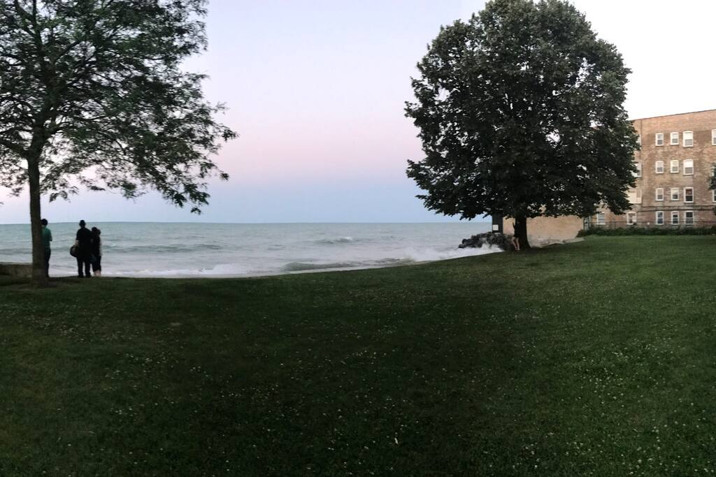 Beach a block and a half away