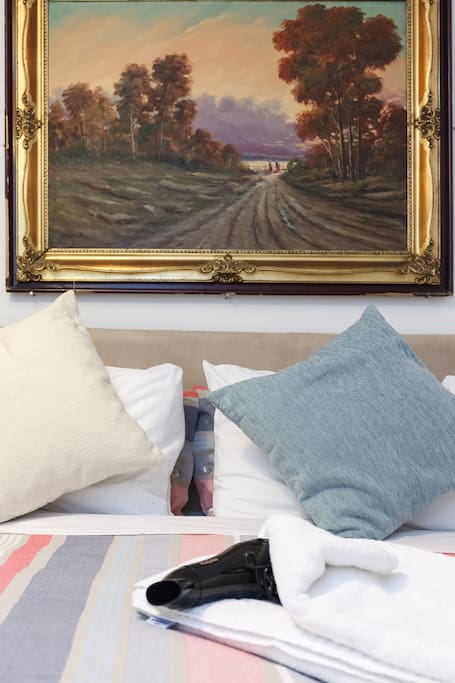 King Size Bed and Art all around!