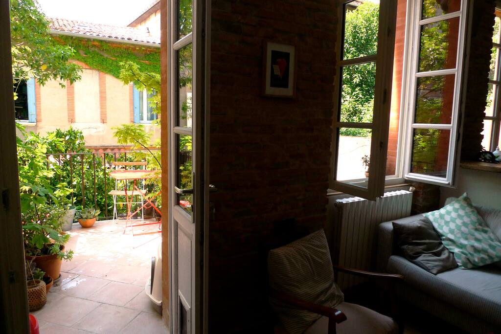 La terrasse vue du salon