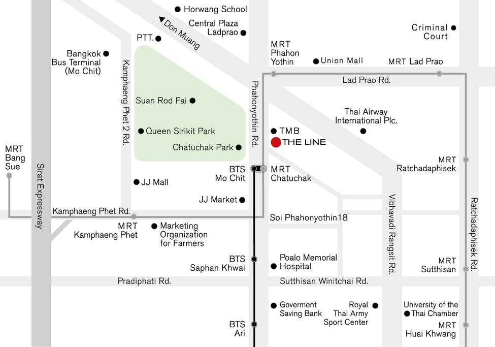 REACHEABLE BY BOTH MRT AND BTS TRAINS