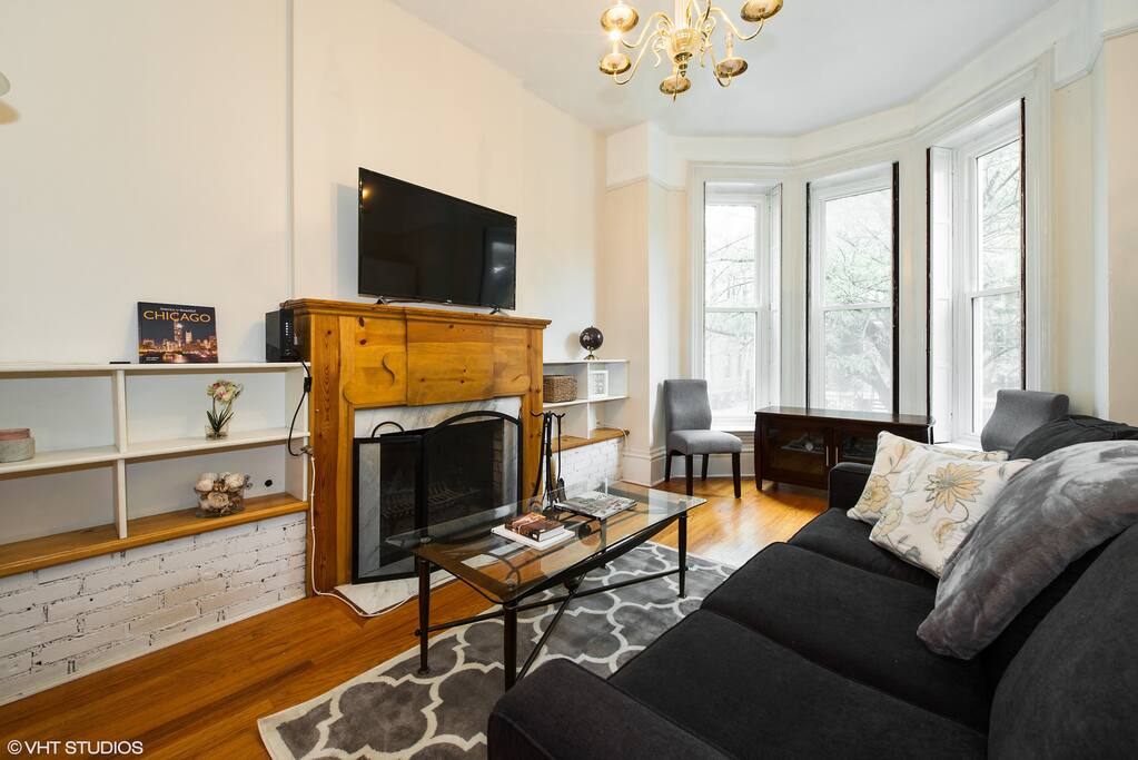 Living room with pull out sofa and natural light