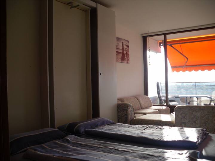 เตียงพับได้ 2 หลังและโซฟานอน