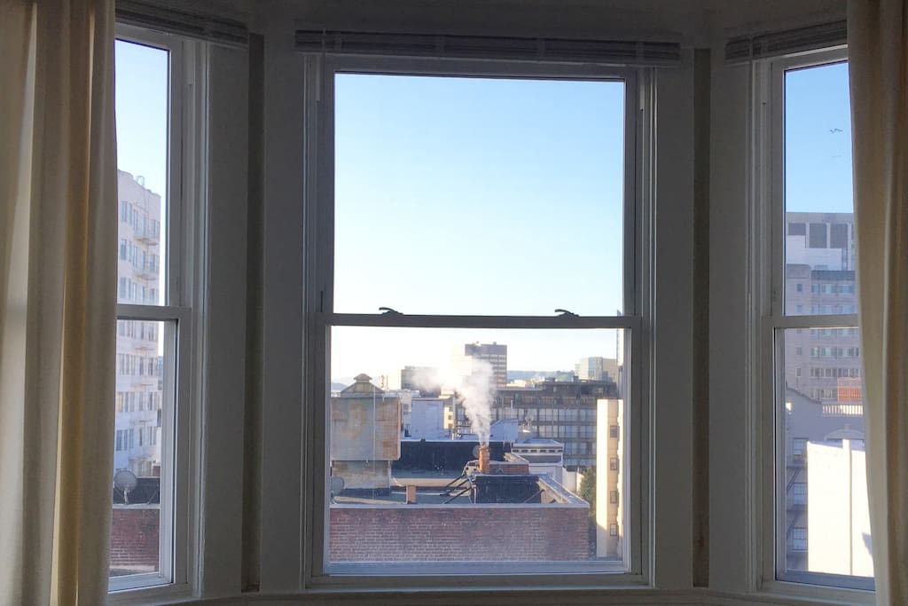 Marvelous city view. (All windows have blinds if you want to sleep in.)