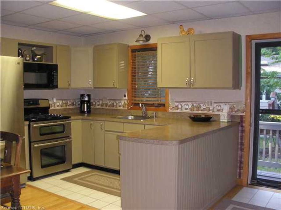 Stainless appliances in kitchen