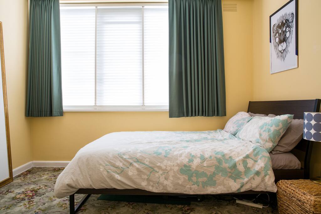 Your home-away-from-home is bright and sun-lit with a large east-facing window.