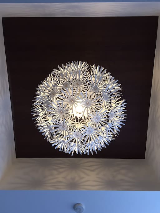 Cool light in the bed room.