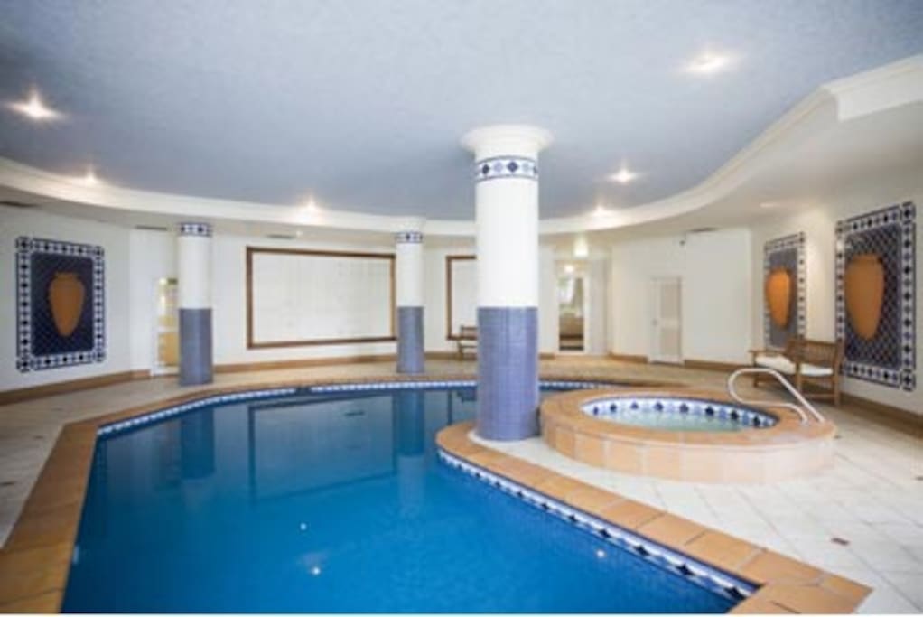 heated indoor pool, spa and sauna