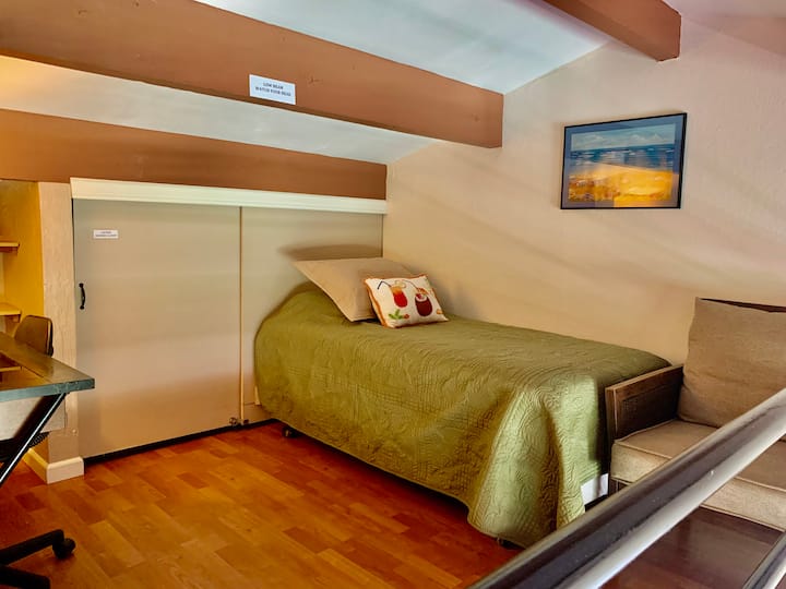 Dormitorio tipo loft pequeño 