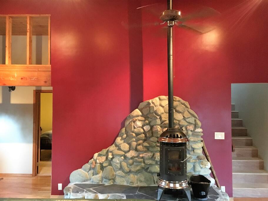 Clean and efficient pellet stove warmth.