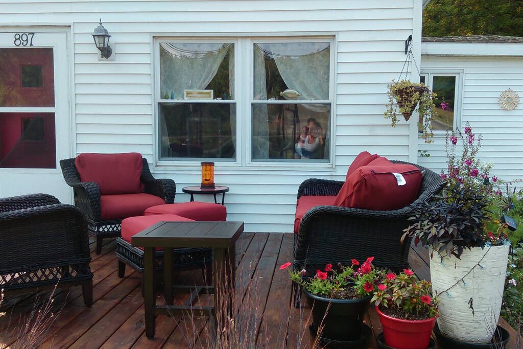 Comfy deck seating area