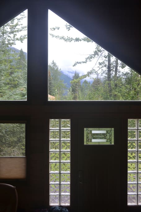Windows looking out to the glaciers.