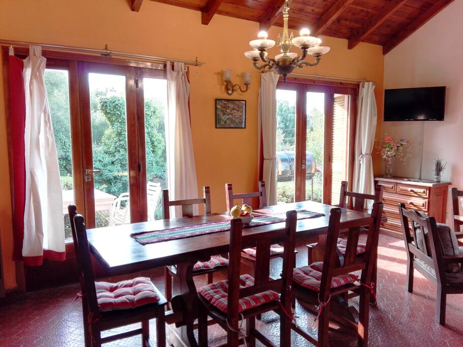 Amplio living-comedor. Puertas al patio.