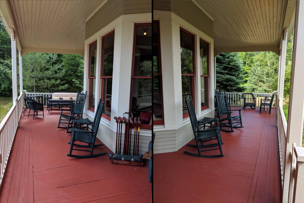 Large front porch with many gathering areas