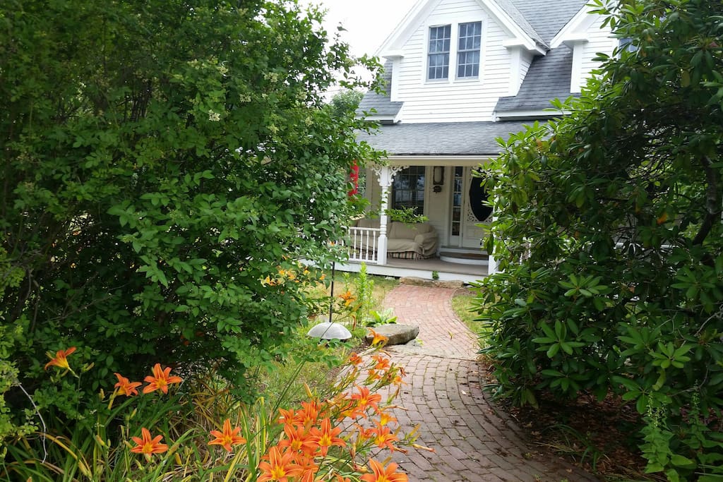 front of house. lovely flowers.
