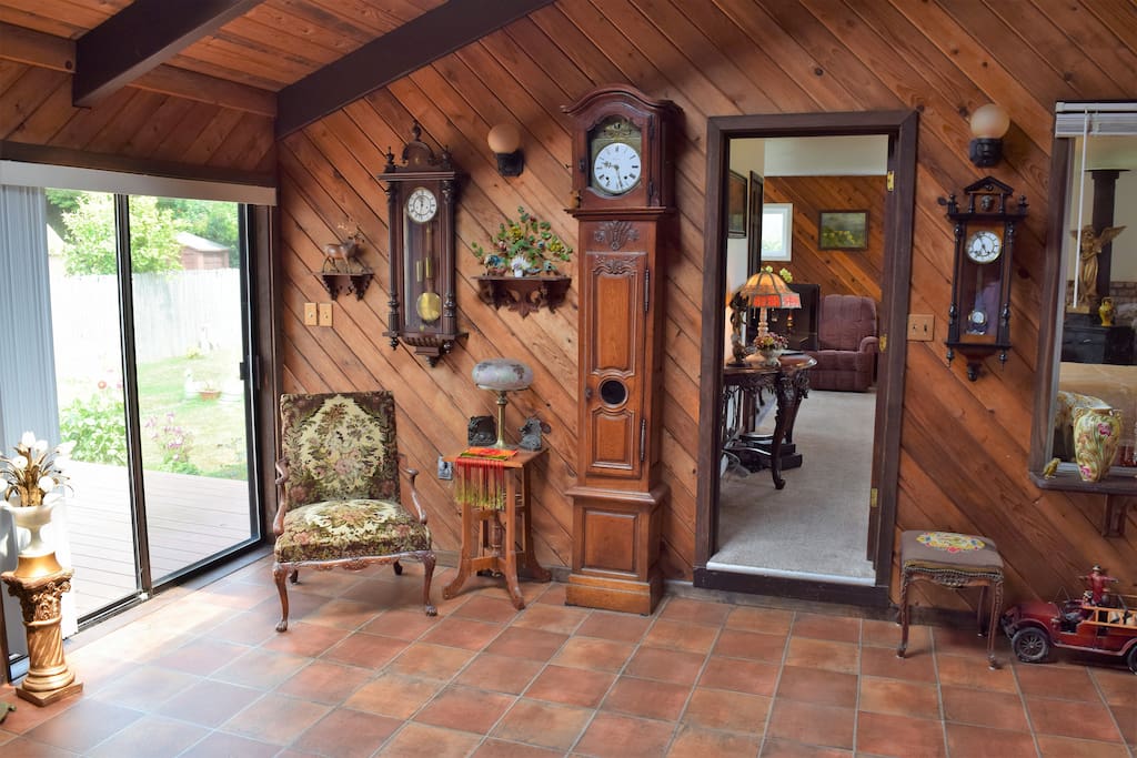 Looking from sitting room to studio