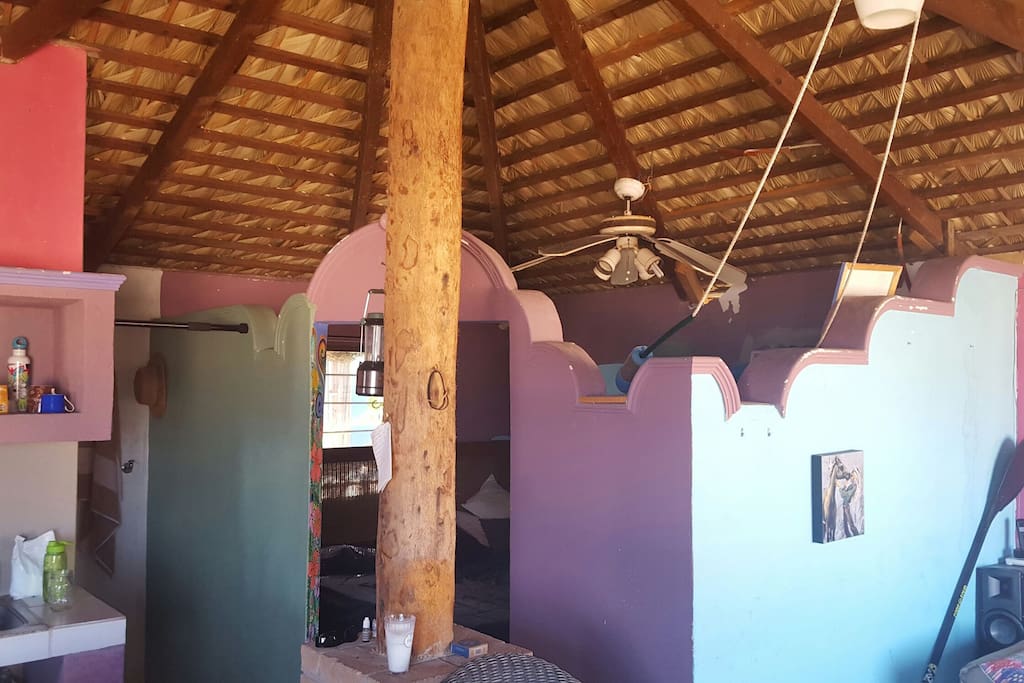 palapa pole and threshold to the bedroom