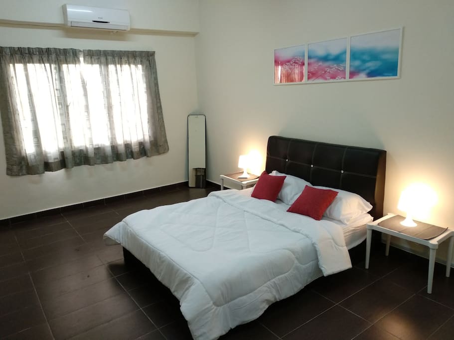 Master bed with private bathroom