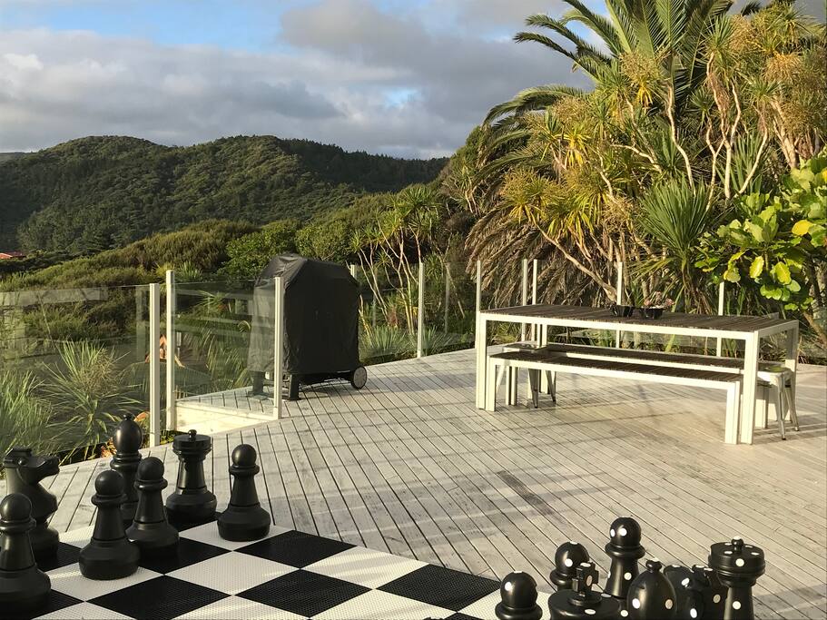 Large decks and BBQ area with wide views