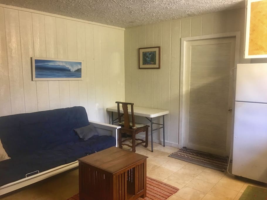 Living area and desk