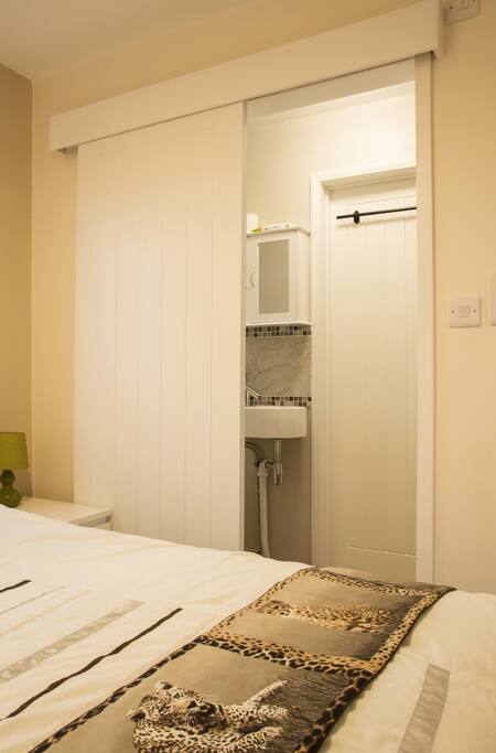 The shower room entrance from the bedroom.