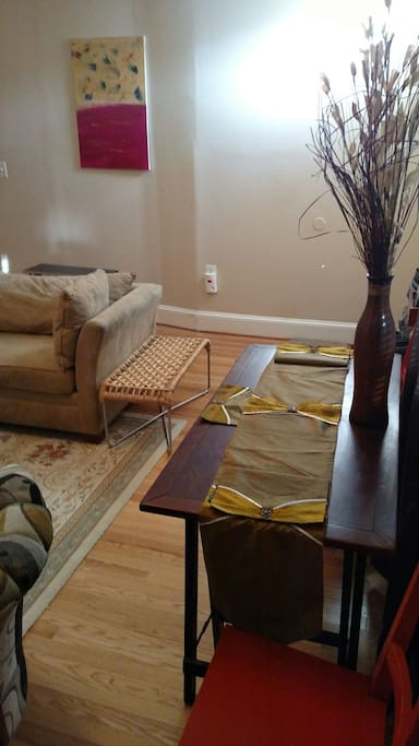 Pull out dining table and bed