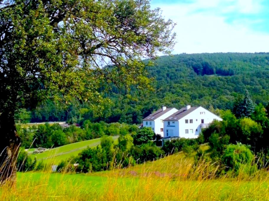 From the surrounding hills you have a wonderful view at your new home.