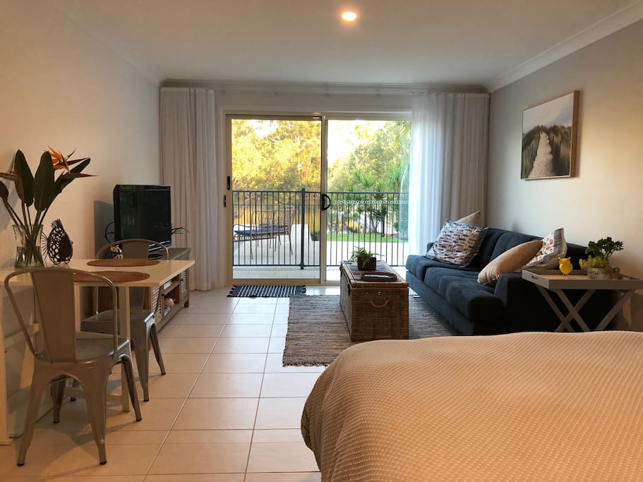 Views to pool and river