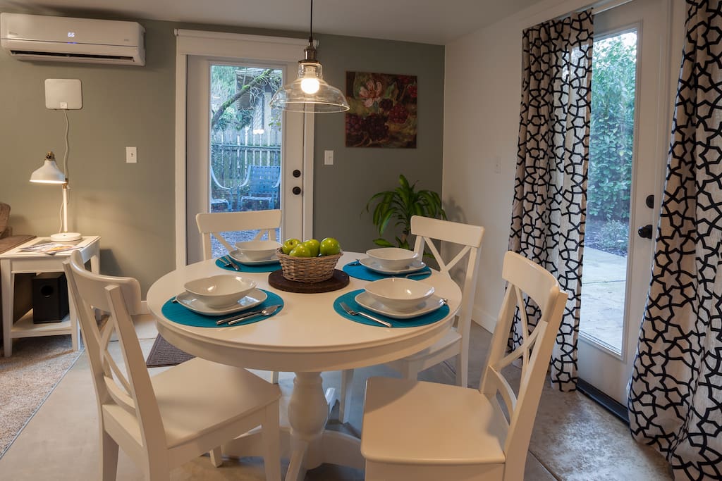 Dining table with seating for up to 6