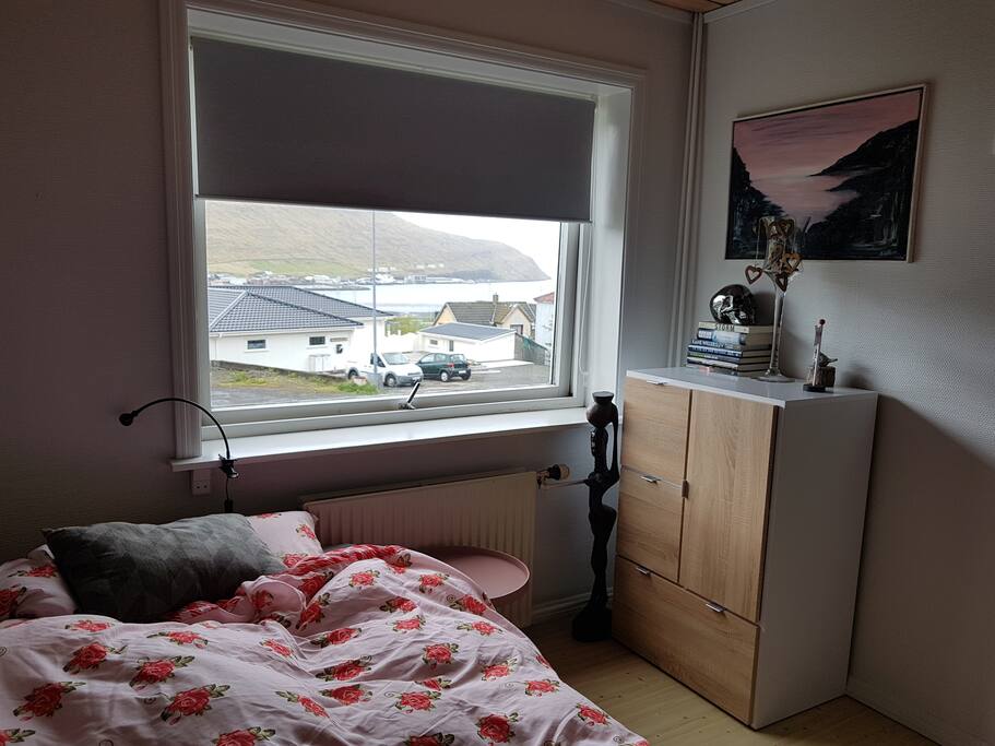 Bedroom and a glimpse of the view