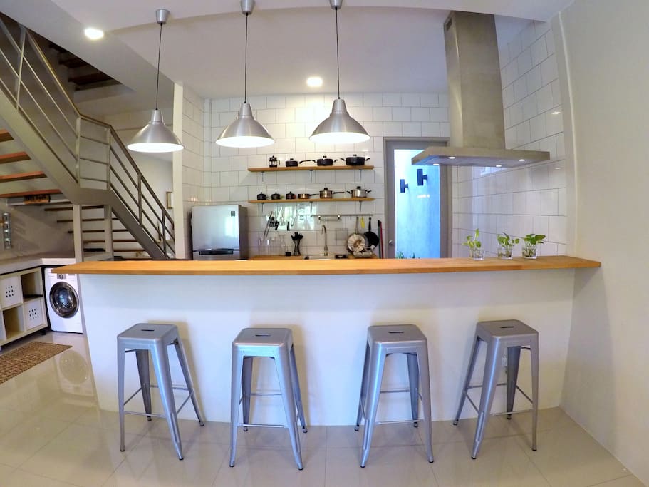 Our newly installed island hood which help create a clean, comfortable environment in the kitchen. Reducing the effects of unpleasant odors and stuffiness allows you the freedom to be creative with your cooking style. Instead of being discouraged by foul smells and an overheated home, you will be more eager to dive into your favorite recipes and sit around with your family enjoying the small pleasures in life.