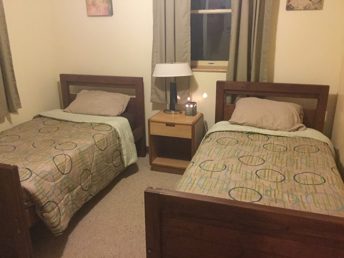 Bedroom 2: twin beds.