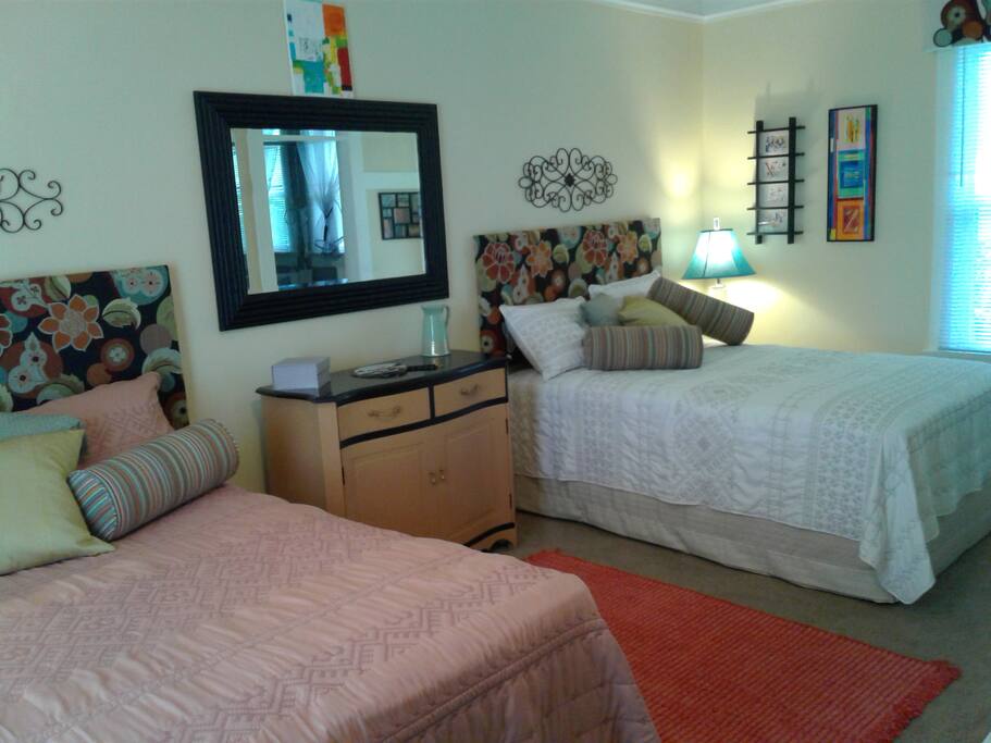 Bedroom with Two Full-sized Beds-- Luxury/Correct Contour Bedding